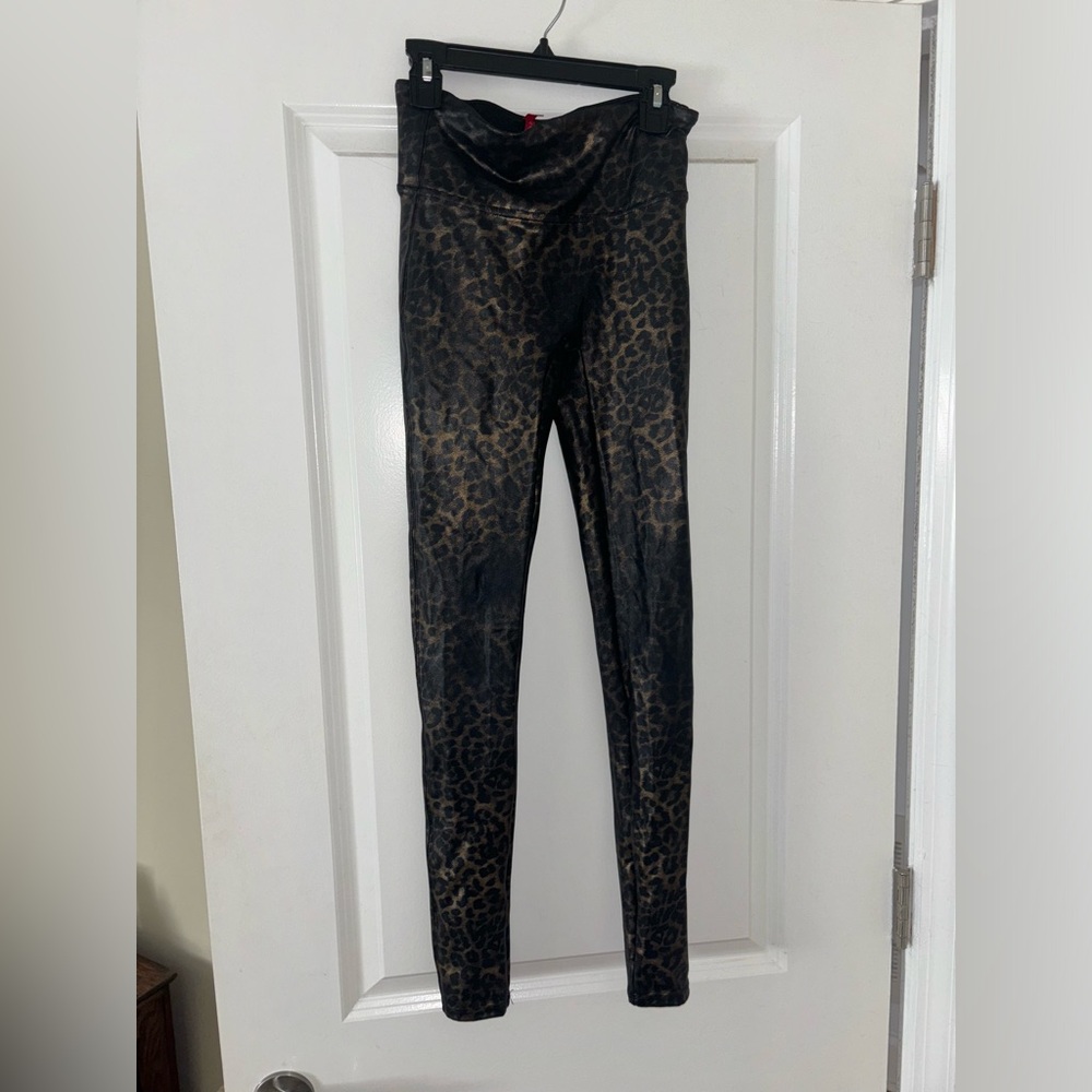SPANX Faux Leather Leopard Leggings in Leopard Shine